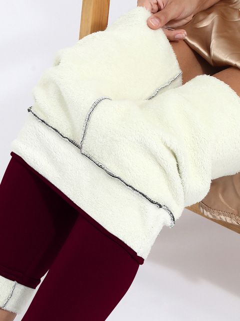 Women's Clothing Plush Leggings High Elastic Fleece-Lined High-Waisted Leggings – Ultra-Warm Winter Pants With Bamboo Fiber & Leather Tag Options_voghion.com