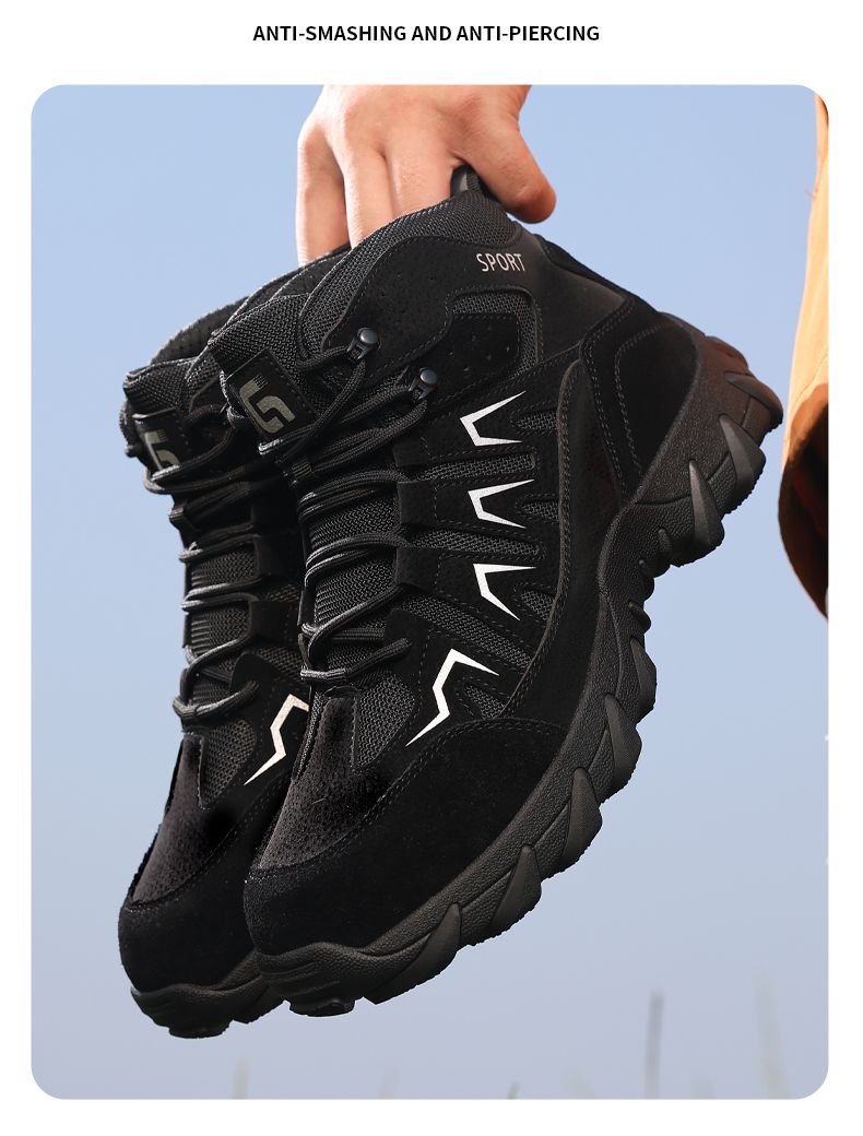 Buty robocze GUYISA z metalowym noskiem, odporne na rozbicie i przebicie, odporne na zużycie, wysokie, 5057BK 38-45_voghion.com