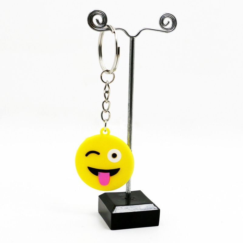 Expression nøglering Q søde udtryk serie emoji udtryk PVC nøglering taske vedhæng bil nøglering engros_voghion.com