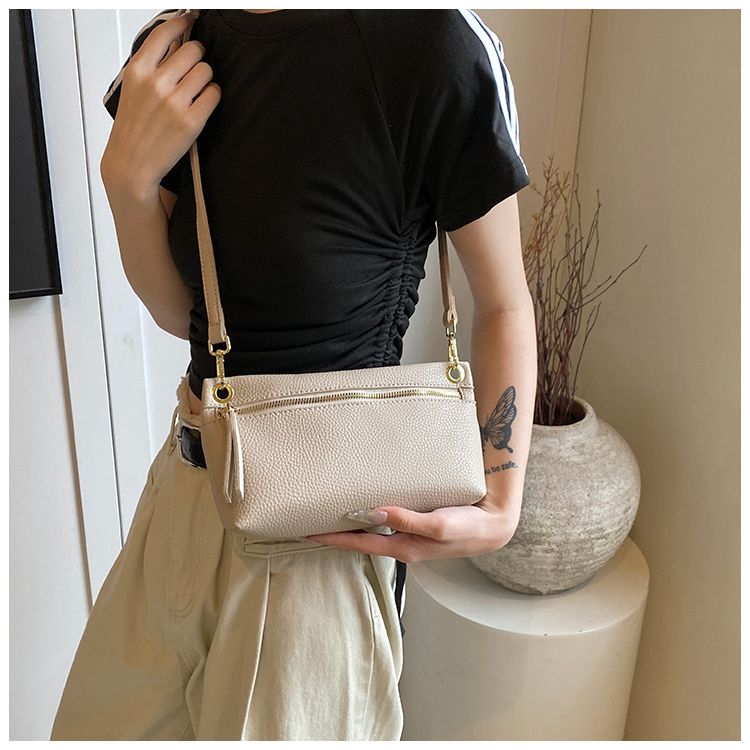 Modello unico di litchi in morbida pelle 2024 Nuova borsa a tracolla monospalla alla moda estiva Versatile piccola borsa da trasporto_voghion.com