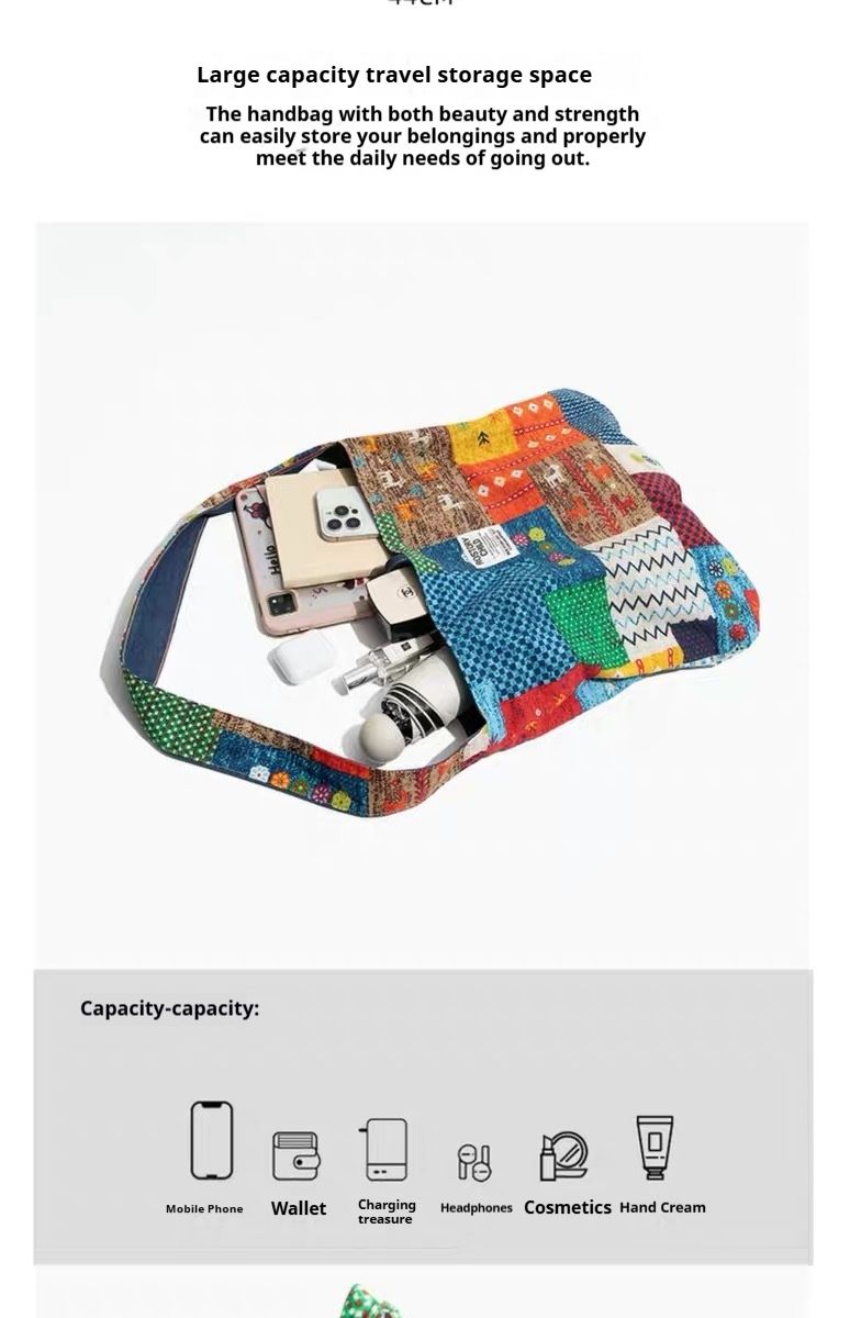 Borsa a tracolla etnica in denim bohémien, in tela bifacciale, patchwork vintage originale nepalese per donna_voghion.com