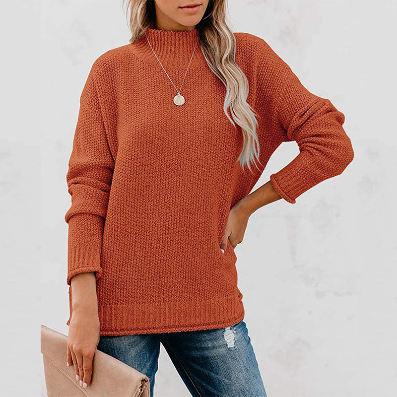 High Neck For Women, Solid Color Temperament, Commuting Knitted Top, 2024 Autumn/winter New Women's Sweater_voghion.com