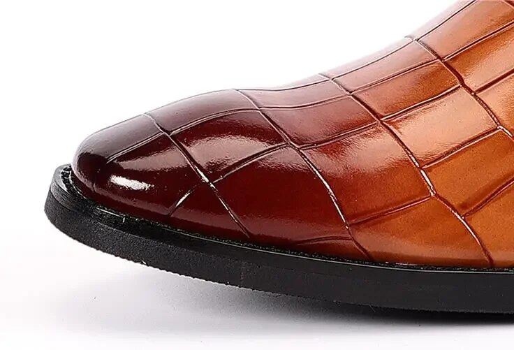 Cost performance Men's Casual Business Leather Shoes Mens Buckle Square Toe Dress Office Flats Men Fashion Wedding Party Oxfords EU Size_voghion.com