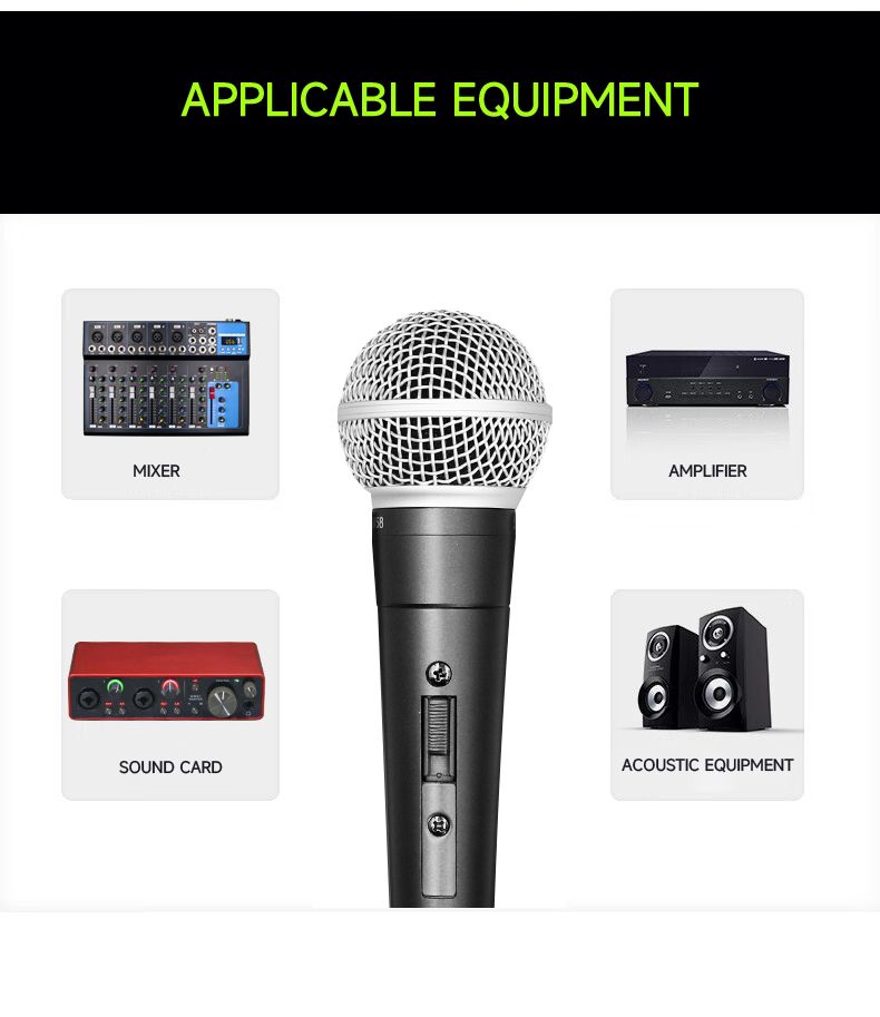 S58 Pro XLR dinaminis mikrofonas – profesionalus studijos ir gyvo pasirodymo kardioidinis mikrofonas vokalui, podkastams ir kt._voghion.com