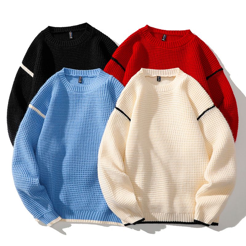 Maglione girocollo semplice, tinta unita, autunno inverno, versatile, per uomo e donna, casual, in maglia_voghion.com