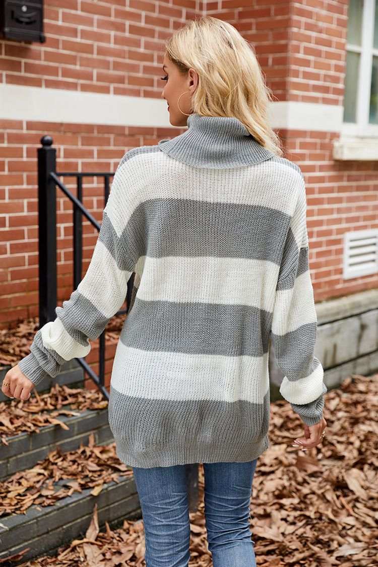 Women's Casual Long Sleeve Halloween Sweater Pumpkin Striped V Knitted Cardigan_voghion.com