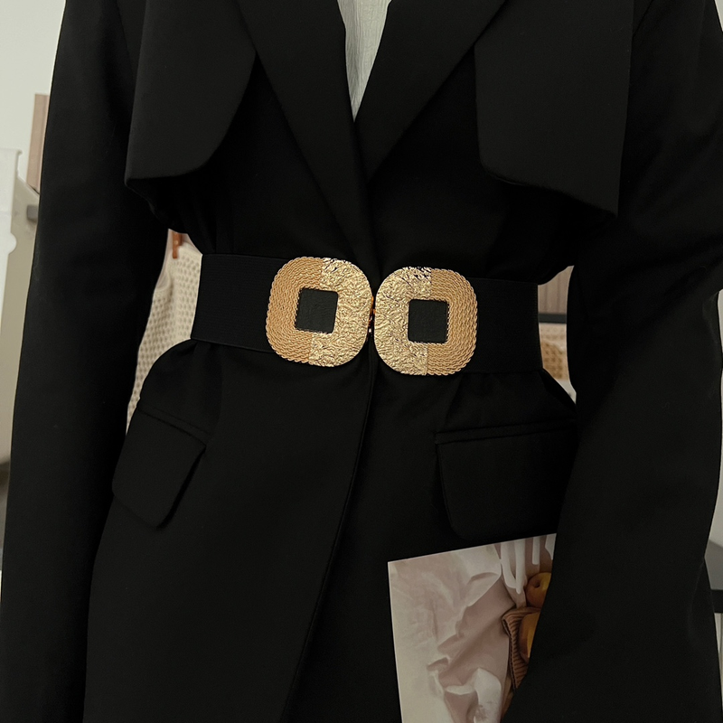 Damen Elastischer Breiter Bund Dekorativer Anzug Kleid Modischer Und Personalisierter Gürtel_voghion.com