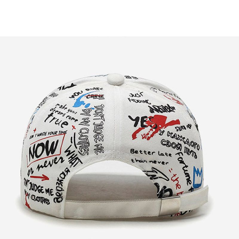 Gorra de béisbol con estampado de letras de grafiti estilo coreano para hombre y mujer, primavera y otoño, visera protectora solar para hombre._voghion.com