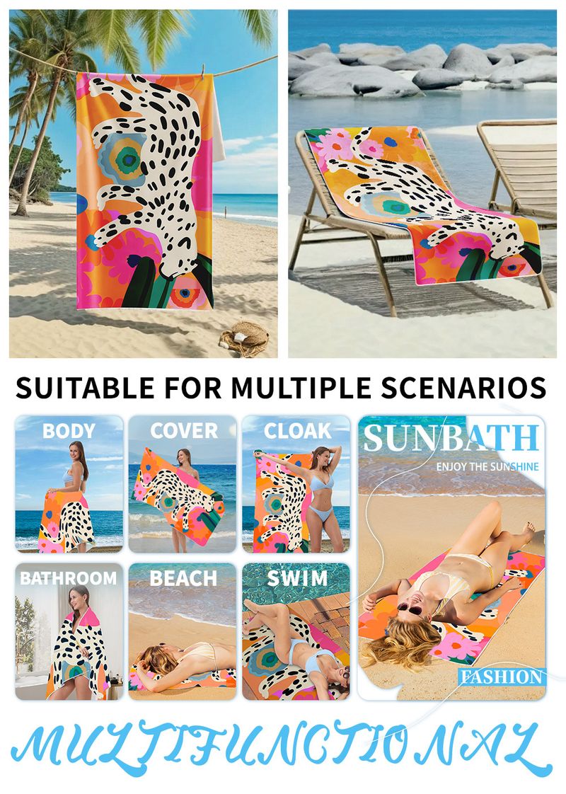 Custom Printed UV Protection Beach Towel - Double-Sided Flannel & Quick Dry For Swimming, Surfing & Outdoor_voghion.com