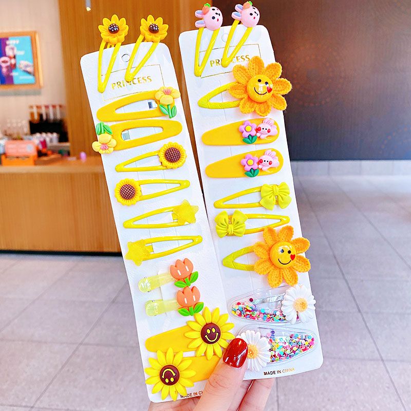 12 Teile/satz Neue Mädchen Nette Bunte Cartoon Blume Haarnadeln Kinder Kinder Schöne Haar Clips Barrettes Fashion Haar Zubehör_voghion.com