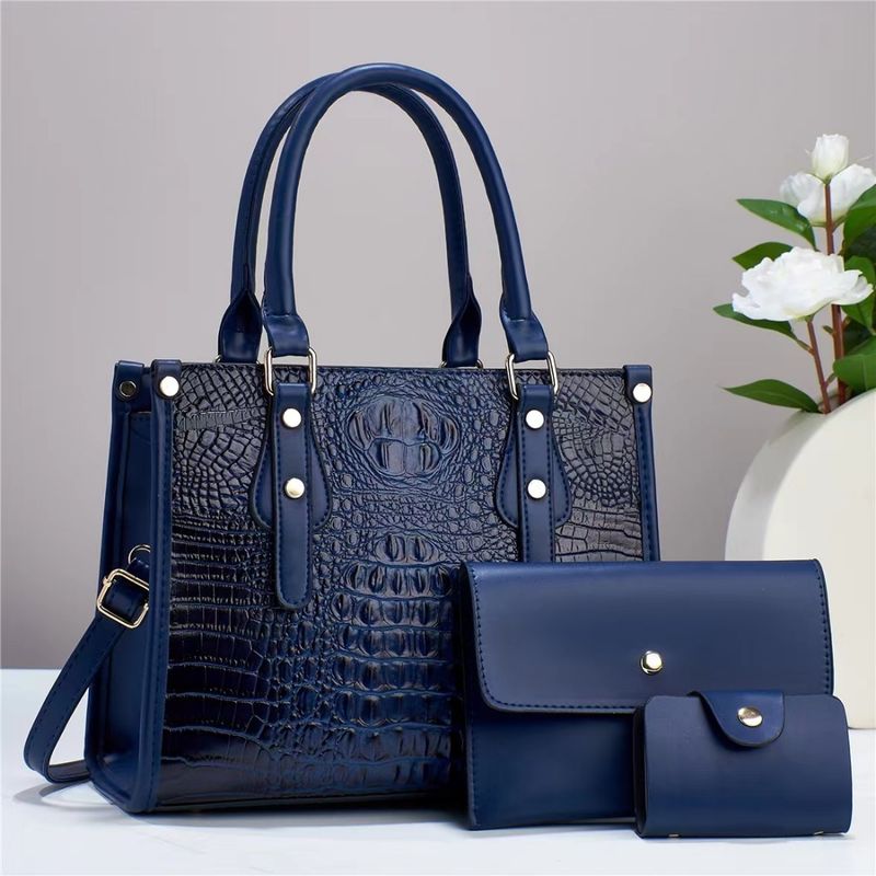 Women's Handbag Stylish Crocodile Handbag High-grade Sense Of One Shoulder Crossbody Bag Mother Bag Three Sets Of Texture_voghion.com