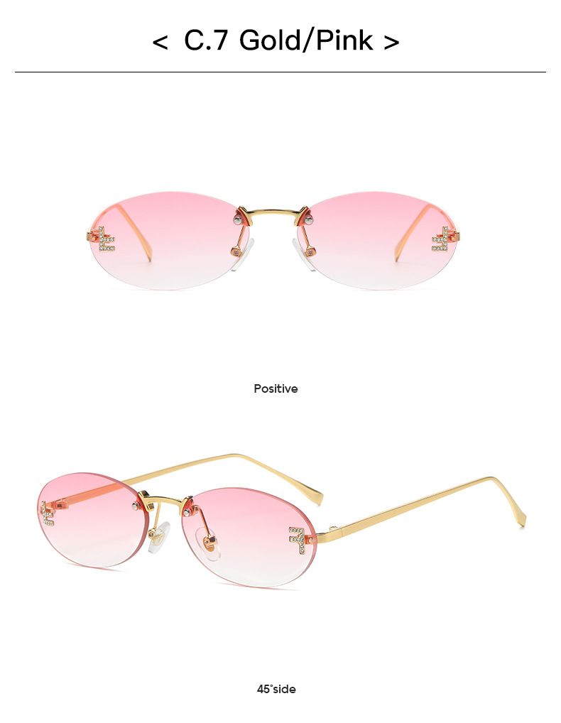 Fashion Fashion Big Square Sunglasses Women Brand Pilot Clear Sun Glasses Female Oversized Half Frame Shades Eyewear Rimless_voghion.com