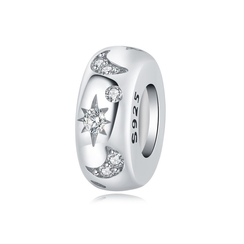 Bijoux pour femmes en argent sterling 925 avec perles, bracelet, collier, accessoires de bracelet, pendentif lumineux en forme d'étoile et de lune_voghion.com