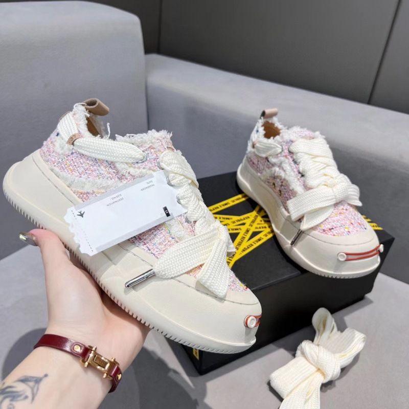 Tan Jianci Same Open Smile Hidden Style Big Head Smiley Face Beggar Sneakers Platform Thick Sole Couple Canvas Women's_voghion.com