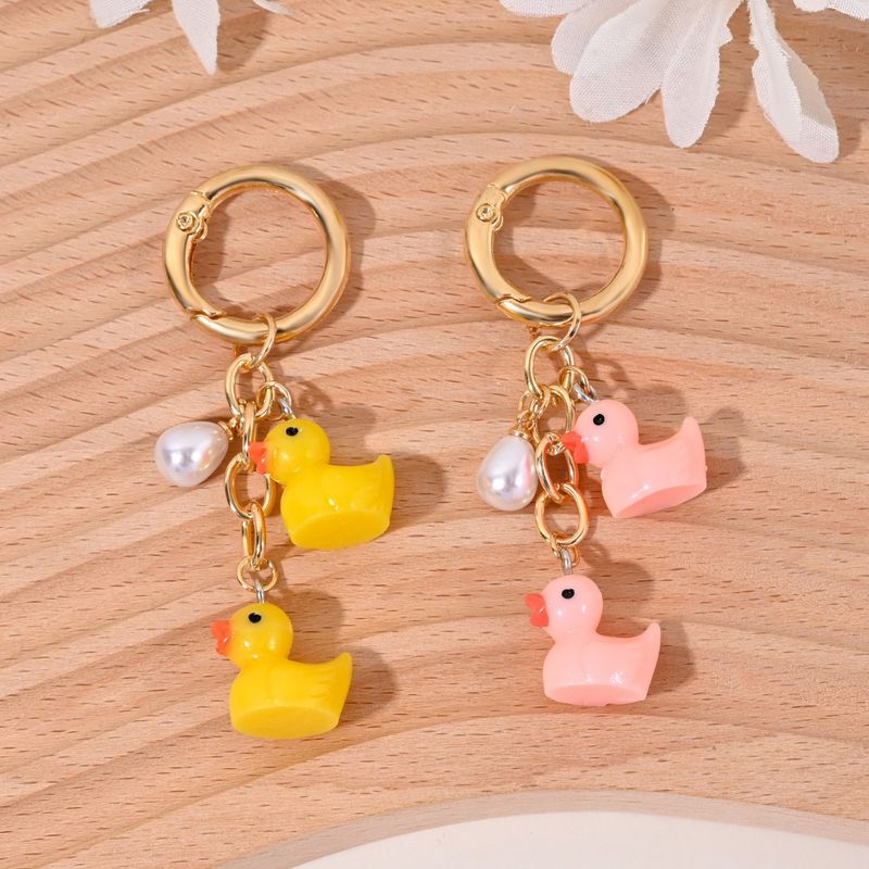 Wassertropfen Perle Kleine Ente Schlüsselanhänger Cartoon Tier Tasche Kopfhörer Fall Telefon Kleiner Anhänger_voghion.com