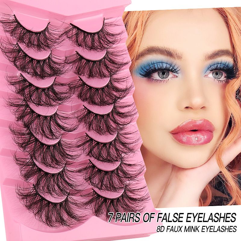 False Eyelashes 7 Pairs Of Fried Hair High Mink False Eyelashes Curled Thick Stage Makeup Eyelashes_voghion.com