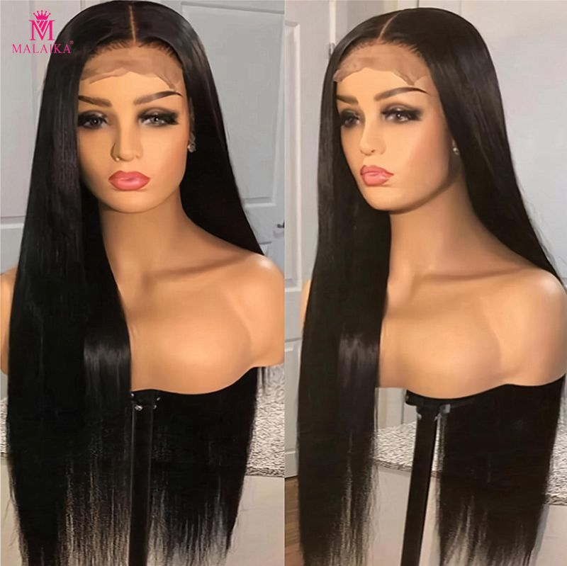 Parrucche del merletto 4x4 Capelli umani Densità del 180% Capelli vergini brasiliani diritti Parrucche anteriori in pizzo Parrucche dei capelli umani per le donne nere Parrucche dei capelli umani_voghion.com