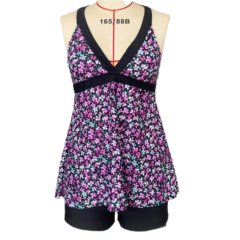 Jupe conservatrice européenne et américaine, style jupe fendue, pantalon à angle plat, maillot de bain décontracté pour sœur potelée_voghion.com