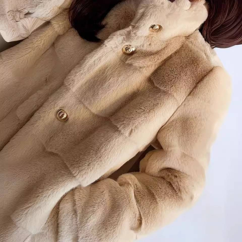 Damkläder mink päls ung stil medel och lång plysch topp förtjockad_voghion.com