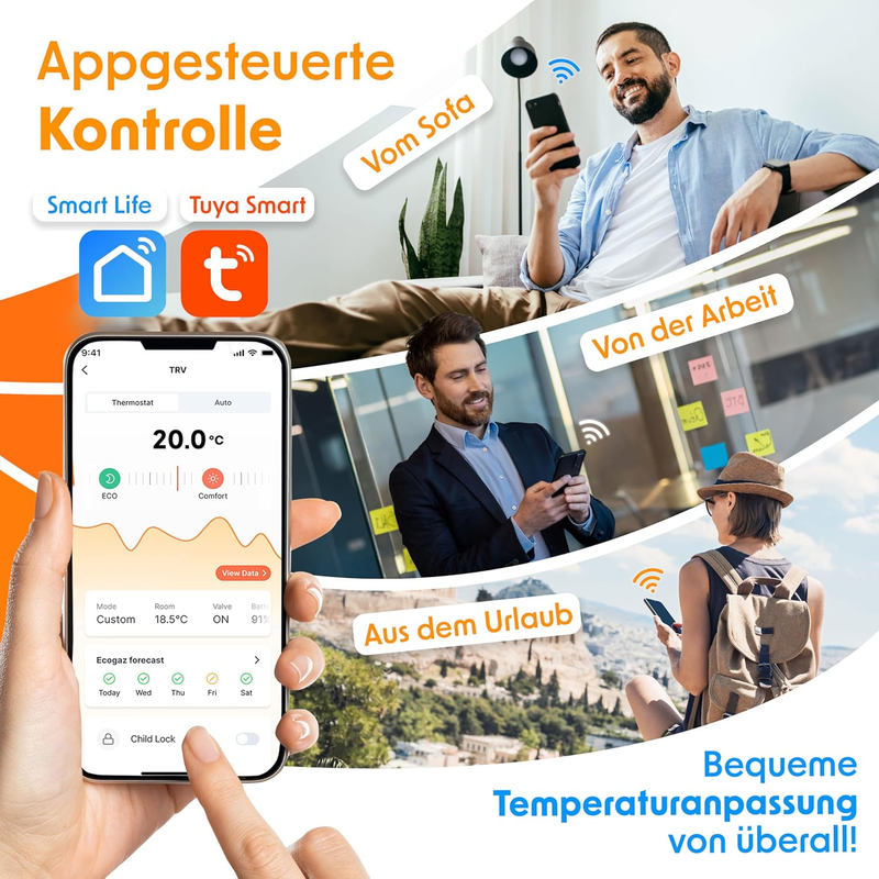 PS706W WiFi Versioun vum elektroneschen Thermostatventil fir Heizkierper intelligent Wi-Fi LED Thermostatventil fir Heizkierper elektronesch Thermostatventil Heizung_voghion.com
