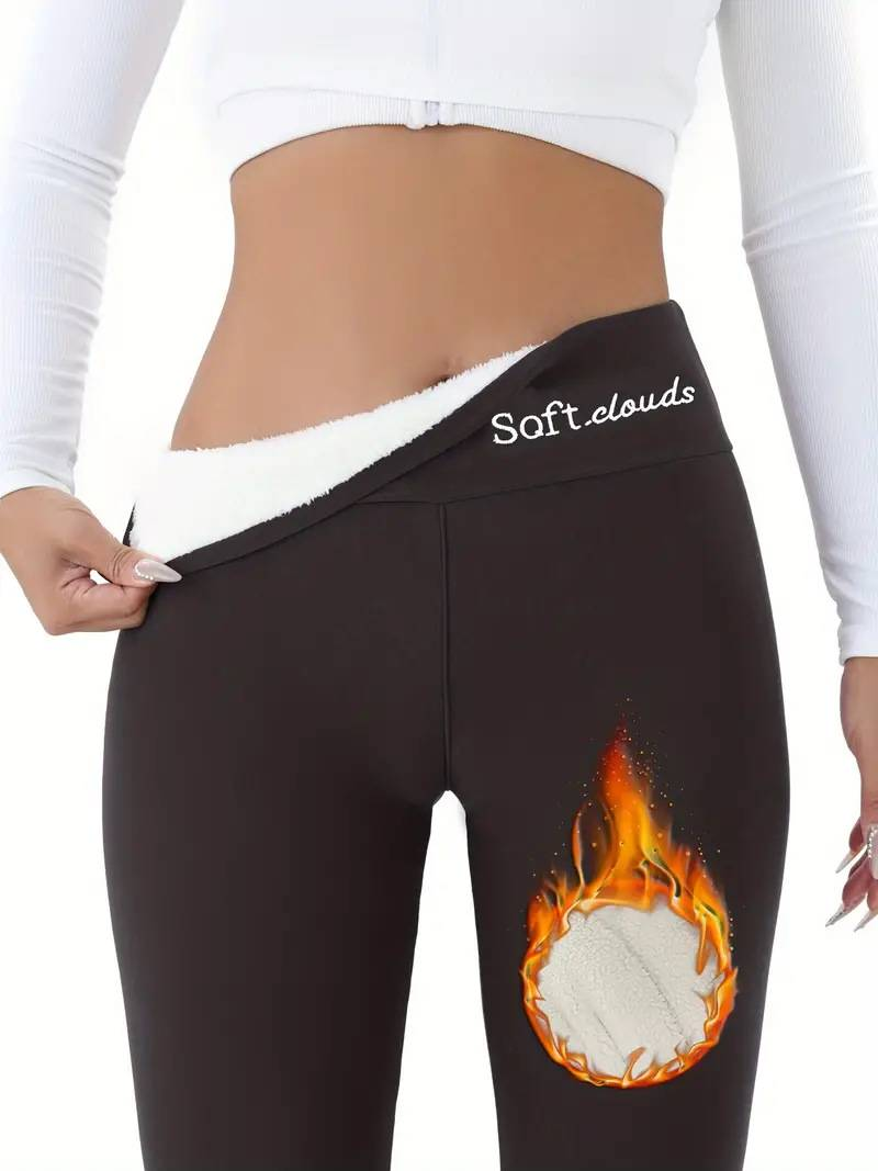 Moteriški drabužiai pastorintu aukštu juosmeniu avinėlio vienspalviai antblauzdžiai Lieknina maža kojelė šilta ir kasdieniška_voghion.com