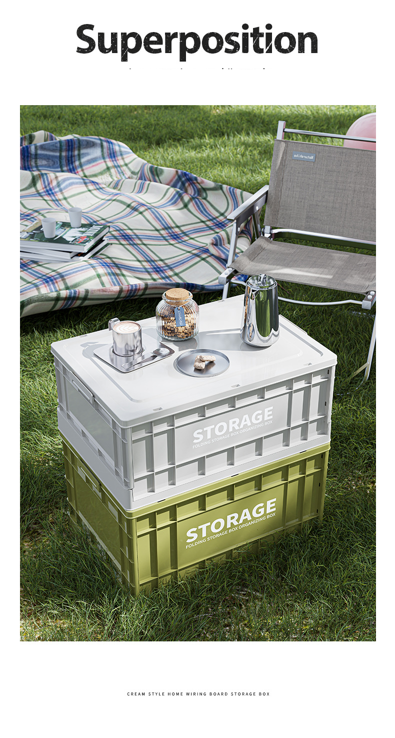 Industrial Foldable Storage Box Can Be Stacked Large Capacity Household Storage Box Car Storage Box Plastic Outdoor Camping Box_voghion.com