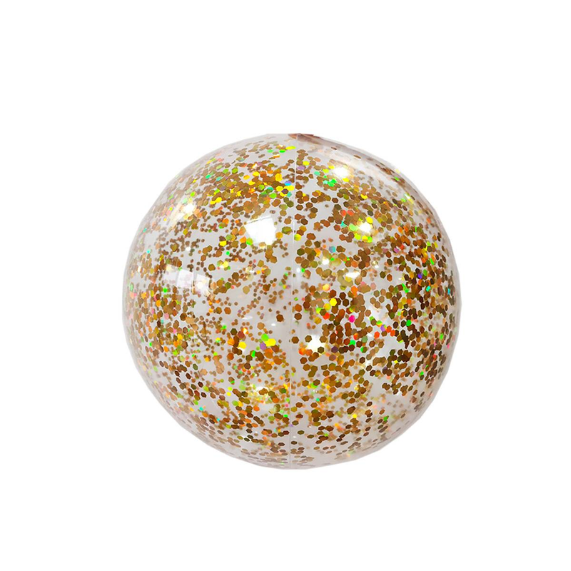 Glitter Inflatable Beach Ball Transparent PVC Water Play Toy For Kids With Sparkling Shimmer Outdoor Pool Sand Games_voghion.com