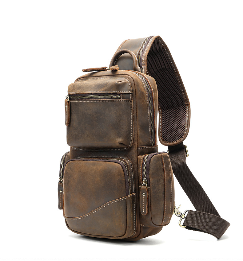 Sac en cuir véritable pour homme, sacoche de poitrine rétro haut de gamme, multifonctionnelle, grande capacité, pour loisirs_voghion.com