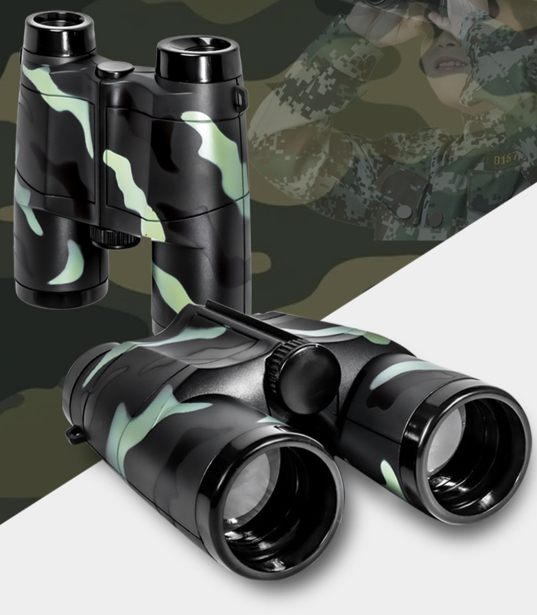 Binocolo militare per bambini, telescopio mimetico, giocattolo con messa a fuoco regolabile, giocattoli per aree panoramiche all'aperto per ragazzi e ragazze, all'ingrosso_voghion.com