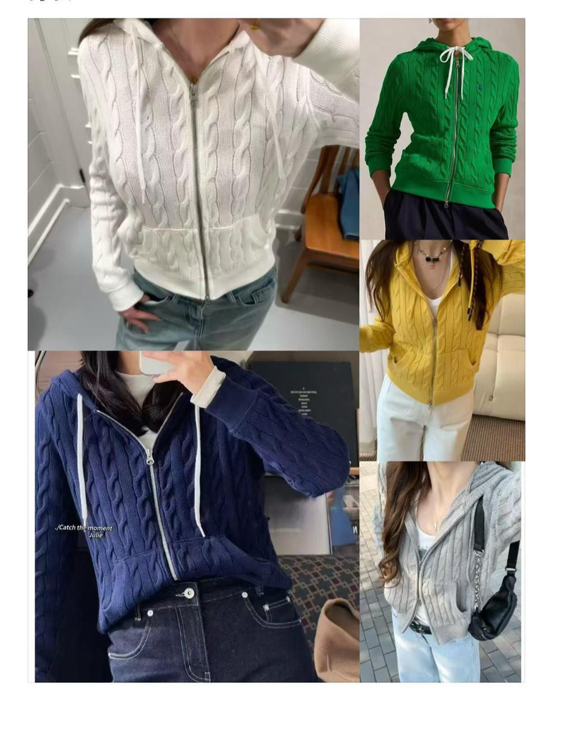 Sudadera con capucha de algodón bordada de corte entallado: jersey informal con cremallera, ligero y transpirable para hombre y mujer._voghion.com