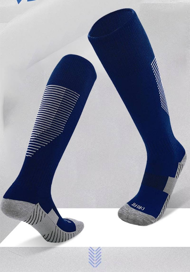 Calzini da calcio alti per adulti, calzini sportivi antiscivolo con fondo in asciugamano, calzini sopra il ginocchio da uomo, calze_voghion.com