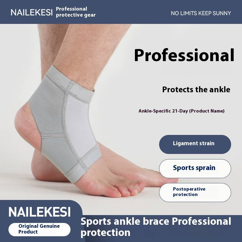 Nailisi Ankle Support Brace – Lightweight Breathable Sleeve For Basketball, Running & Tennis (S/M/L Sizes, Grey/Black)_voghion.com