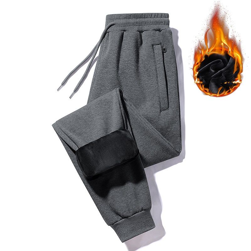 Pantalon de jogging en coton pour homme – Coupe décontractée, coupe droite, avec cordon de serrage et chevilles resserrées (options doublées en polaire et non doublées)_voghion.com