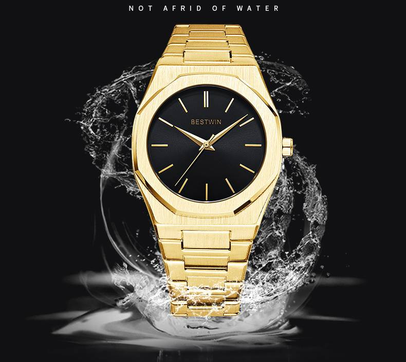 Men's Fashion Minimalist Quartz Watch With Butterfly Clasp, Stainless Steel Band, And Mineral Glass Watch Butterfly Double Snap_voghion.com