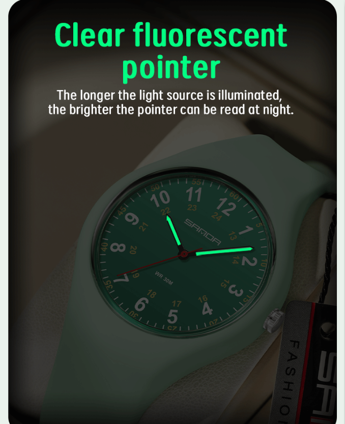Orologio sportivo casual al quarzo da uomo e da donna con lancette luminose, resistenza all'acqua fino a 30 m, cinturino in silicone, orologio sportivo al quarzo con quadrante rotondo_voghion.com