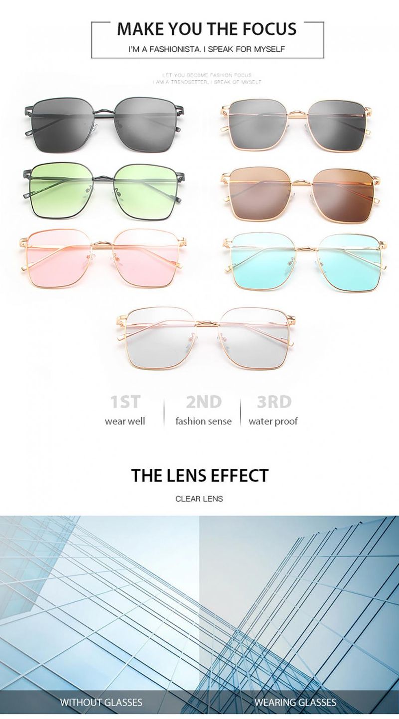 Lunettes de soleil carrées en métal pour femmes et hommes, monture large, pour l'extérieur, les voyages, la conduite, le cyclisme, UV400_voghion.com