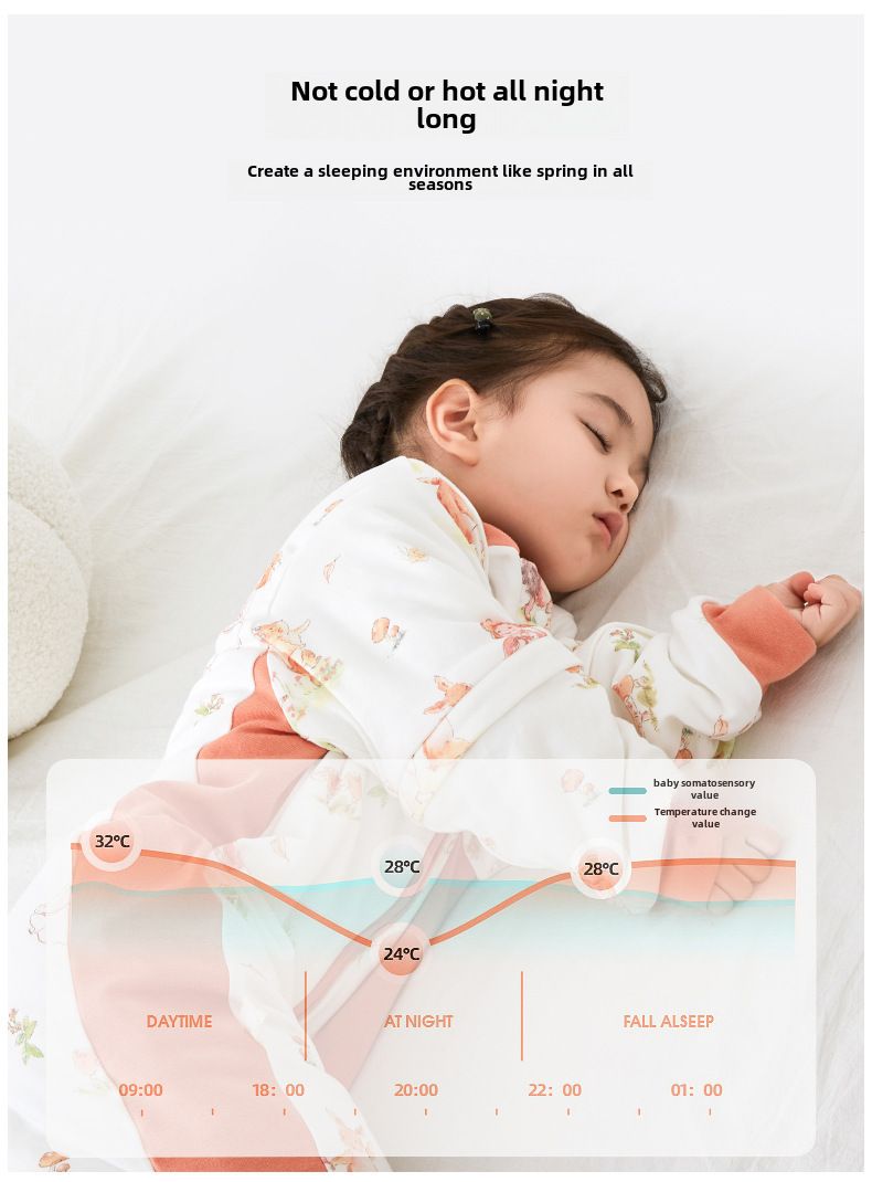 Baby-Steppschlafsack mit geteiltem Bein, Anti-Tritt-Steppdecke, verdickter Overall für Herbst und Winter, antibakterieller Babyschlafsack aus reiner Baumwolle, Neu_voghion.com