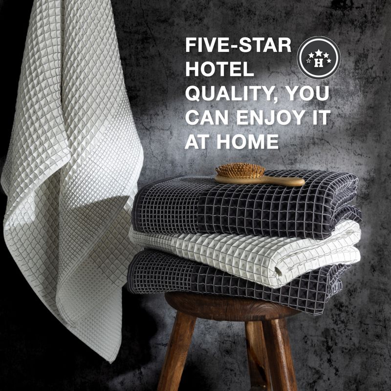 2 Piece Set Pure Cotton Waffle Large Bath Towel 80*152 Cm Large Adult Bath Towel_voghion.com