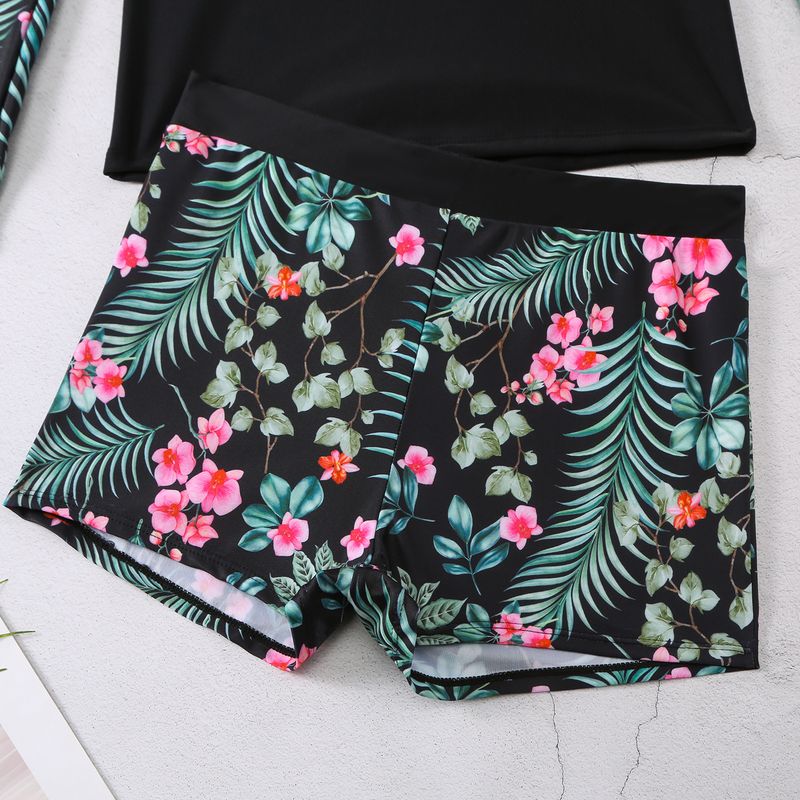 Women's Clothing Color Matching Surfing Diving Holiday Swimsuit Multi Color Printing Long Sleeved Sunscreen Split Swimsuit_voghion.com
