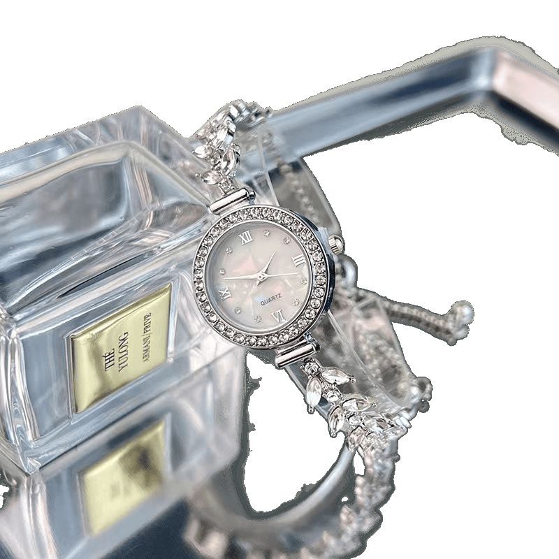 Orologio da donna con cinturino in pelle di sirena, con cielo stellato e coda di pesce, con diamanti, stile orologio da donna_voghion.com
