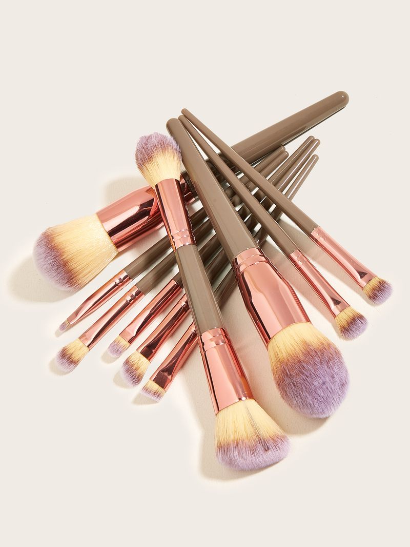 10-teiliges braunes Make-up-Pinsel-Set, extra groß, inklusive Grundierungspinsel, doppelseitiger Pinsel FINDCOLOR Direktverkauf ab Werk_voghion.com