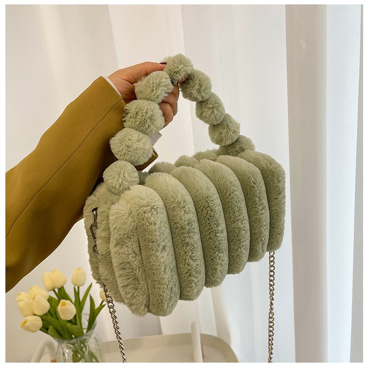 Borse da donna, piccola borsa quadrata da donna, nuova moda autunnale e invernale, borsa a cuscino, elegante borsa a mano, borsa a tracolla in peluche testurizzata_voghion.com