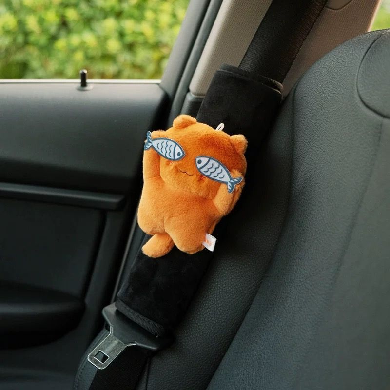 Protezione per cintura di sicurezza per spalla per gatto timido, decorazione per interni auto, anti-strangolamento, carina_voghion.com