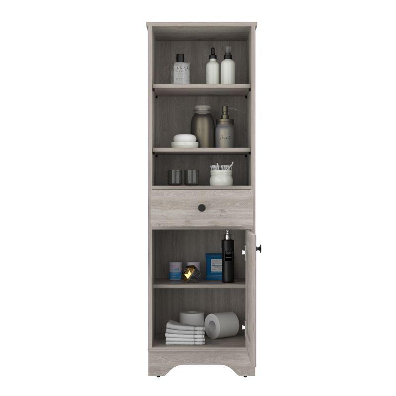 St. Clair Linen Cabinet, Two Interior Shelves, Two Open Shelves, Single Door_voghion.com