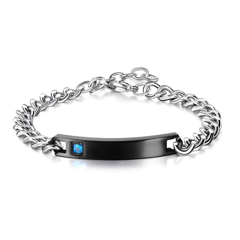 Braccialetto liscio OPK per coppia, in acciaio inossidabile con diamanti intarsiati, personalizzato, semplice, creativo, incisibile, in acciaio al titanio_voghion.com