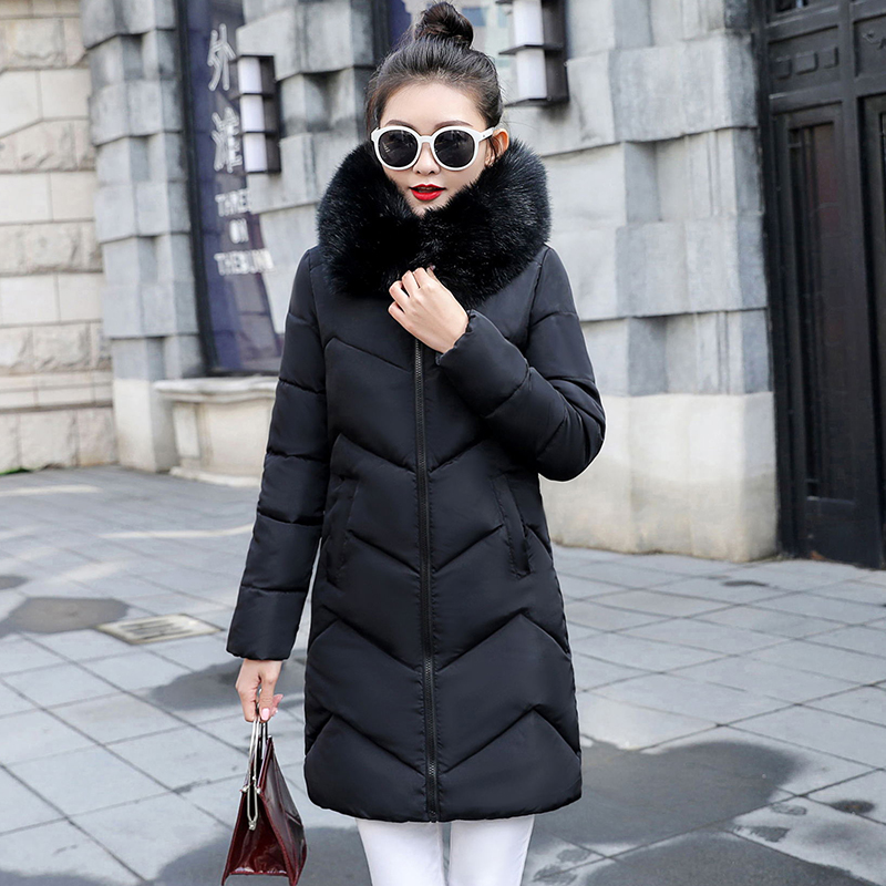 Große Pelz 2023 Neue Europäische Mode Schwarz frauen Jacke Plus größe 7XL Frau Parkas Weibliche Warme Winter Mantel Mit kapuze Frauen_voghion.com