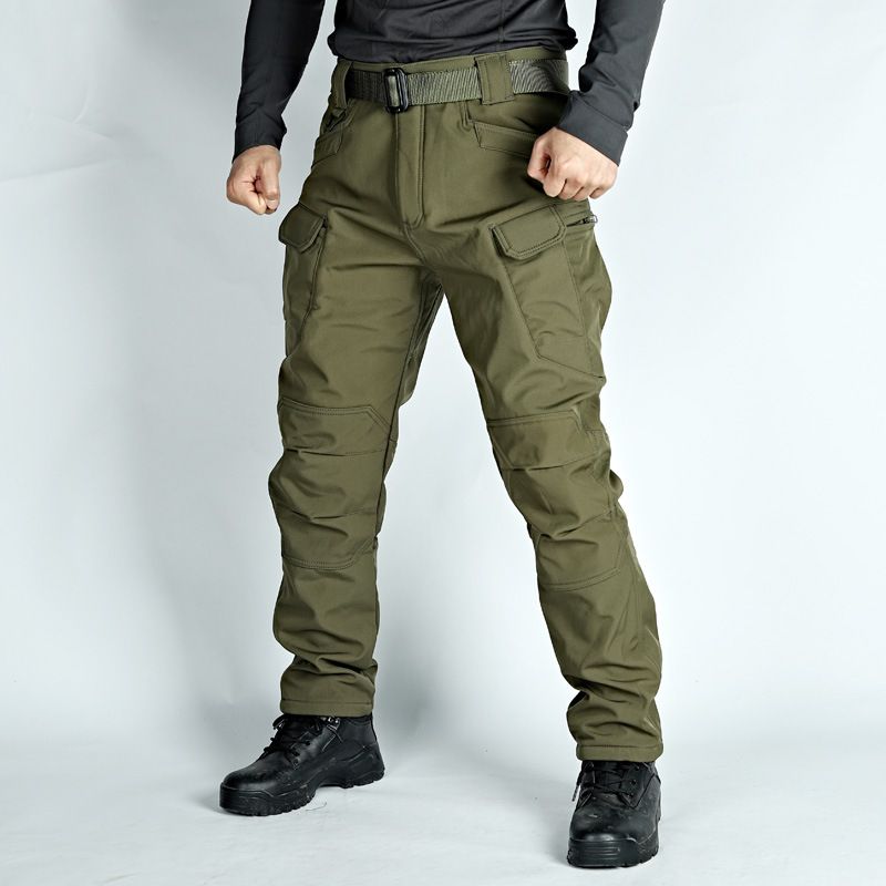 Thermo-Cargohose für Herren im Winter – Fleecegefütterte taktische Softshellhose für Outdoor-Sportarten (X7-Serie, Grau/Braun/Camouflage/Schwarz/Khaki, Größen S-4XL)_voghion.com
