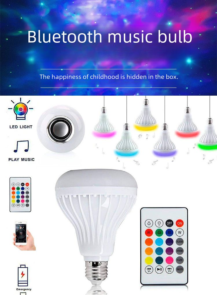 Faarweg Bluetooth Musekslampe RGB Smart Bluetooth Musekslampe E27 drahtlos APP Fernbedienung Museksbühnenlampe_voghion.com