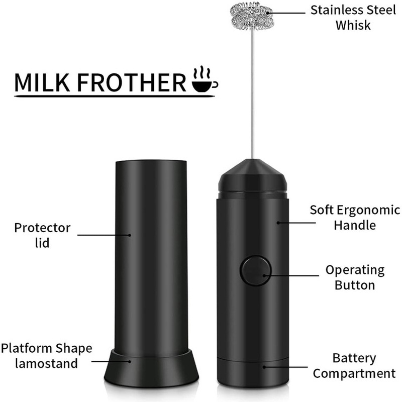 Multifunktionell Mini Kraftfull Dubbelfjäder Elektrisk Mjölkskummare Äggvisp Köksmixer Handverktyg För Kaffe Latte Cappuccino_voghion.com
