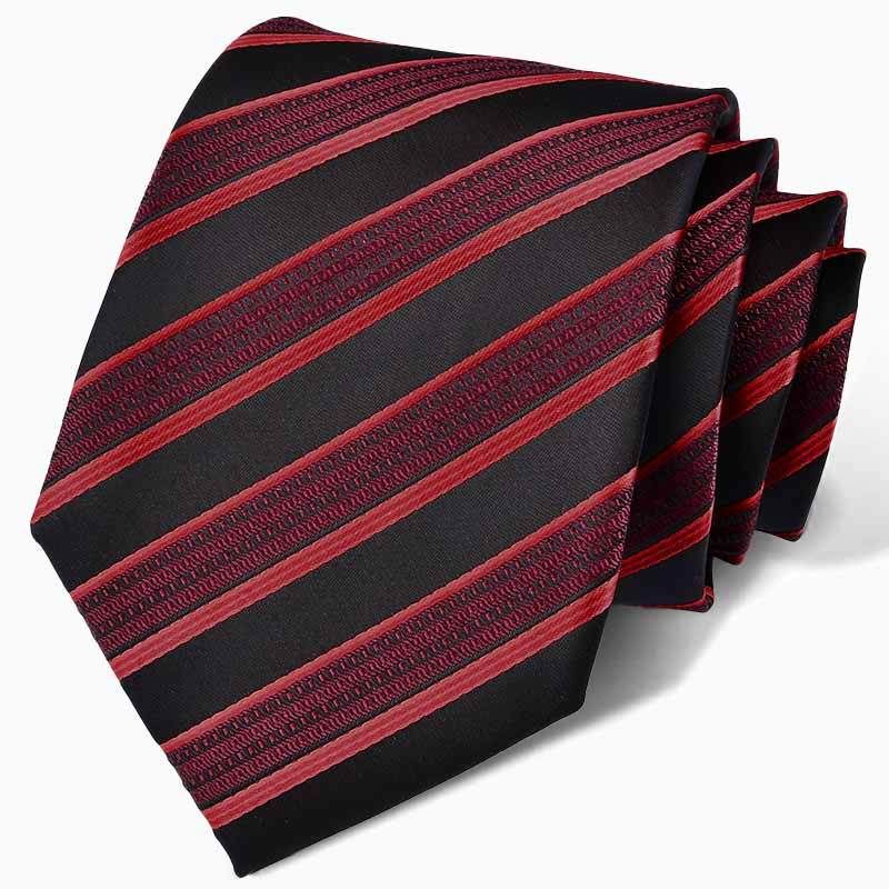 Men's Business Formal Three-Piece Set 8cm Hand-Tied Tie Pocket Square + Cufflinks Simple Outfit_voghion.com